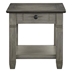 Granby Oak End Table with 1 Drawer - 2-Tone Coffee Finish Top and Antique Gray Finish Legs