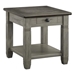 Granby Oak End Table with 1 Drawer - 2-Tone Coffee Finish Top and Antique Gray Finish Legs - HME1241