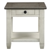 Granby 2-Tone End Table with Dovetail Drawer - Rosy Brown Finish Top and Antique White Finish Legs - HME1245