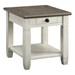 Granby 2-Tone End Table with Dovetail Drawer - Rosy Brown Finish Top and Antique White Finish Legs - HME1245