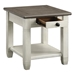 Granby 2-Tone End Table with Dovetail Drawer - Rosy Brown Finish Top and Antique White Finish Legs - HME1245