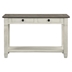 Granby 2-Tone Sofa Table with Oak Veneer - Rosy Brown Finish Top and Antique White Finish Base