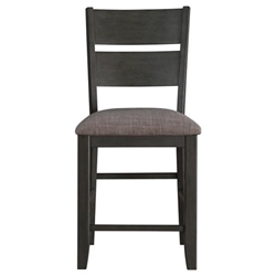 Baresford Gray Counter Height Chair with Wood Frame and Fabric Upholstery - Gray Finish Frame - Set of 2 