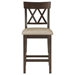 Balin Counter Height Chair with Wood Frame - Fabric Upholstery - Dark Brown Finish Frame - Set of 2 - HME1282