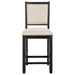 Asher Counter Height Chair with Wood Frame - Black Finish Frame - Beige Fabric Upholstery - Set of 2 - HME1285