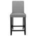 Adina Counter Height Chair with Wood Frame - Gray Fabric Upholstery - Black Finish Legs - Set of 2