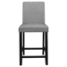 Adina Counter Height Chair with Wood Frame - Gray Fabric Upholstery - Black Finish Legs - Set of 2 - HME1287