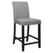 Adina Counter Height Chair with Wood Frame - Gray Fabric Upholstery - Black Finish Legs - Set of 2 - HME1287