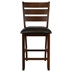 Ameillia Counter Height Chair with Wood Frame and Faux Leather Upholstery - Dark Oak Finish Frame - Set of 2