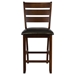 Ameillia Counter Height Chair with Wood Frame and Faux Leather Upholstery - Dark Oak Finish Frame - Set of 2 - HME1295