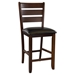 Ameillia Counter Height Chair with Wood Frame and Faux Leather Upholstery - Dark Oak Finish Frame - Set of 2 - HME1295