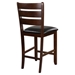 Ameillia Counter Height Chair with Wood Frame and Faux Leather Upholstery - Dark Oak Finish Frame - Set of 2 - HME1295