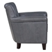 Braintree Burnish-Gray Accent Chair with Solid Wood Frame - 100% Top Grain Leather - Espresso Finish Legs - HME1304