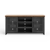 Essex 67" TV Stand Console for TVs up to 80 inches - No Assembly Required - Black and Whiskey Finish