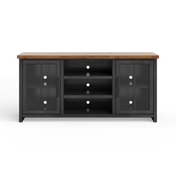 Essex 67" TV Stand Console for TVs up to 80 inches - No Assembly Required - Black and Whiskey Finish 