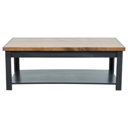 Essex 48" Coffee Table - No Assembly Required - Black and Whiskey Finish 