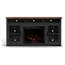 Essex 74" Fireplace TV Stand Console for TVs up to 85 inches - Black and Whiskey Finish - Quick Assembly