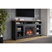 Essex 74" Fireplace TV Stand Console for TVs up to 85 inches - Black and Whiskey Finish - Quick Assembly - LGH1067