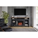 Essex 74" Fireplace TV Stand Console for TVs up to 85 inches - Black and Whiskey Finish - Quick Assembly - LGH1067