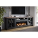 Essex 97" Fireplace TV Stand Console for TVs up to 100 inches - Black and Whiskey Finish - Quick Assembly - LGH1068