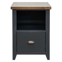 Essex 22" 1-Drawer File - No Assembly Required - Black and Whiskey Finish 