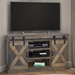 Farmhouse 66" Corner TV Stand for TVs up to 80 inches - No Assembly Required - Barnwood Finish - LGH1078