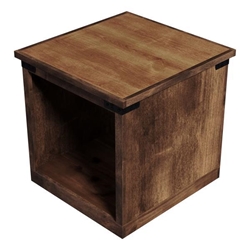Farmhouse 24" Side Table - No Assembly Required - Aged Whiskey Finish 