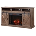 Farmhouse 66" Electric Fireplace TV Stand for TVs up to 80 inches - Barnwood Finish - Quick Assembly