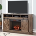 Farmhouse 66" Electric Fireplace TV Stand for TVs up to 80 inches - Barnwood Finish - Quick Assembly - LGH1087