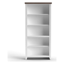 Hampton 72" High 5-Shelf Bookcase - No Assembly Required - Jasmine Whitewash and Barnwood Finish 