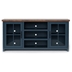 Nantucket 67" TV Stand Console for TVs up to 80 inches - No Assembly Required - Blue Denim and Whiskey Finish