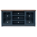 Nantucket 67" TV Stand Console for TVs up to 80 inches - No Assembly Required - Blue Denim and Whiskey Finish - LGH1114