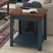 Nantucket 24" Side Table - No Assembly Required - Blue Denim and Whiskey Finish - LGH1116