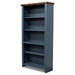 Nantucket 72" High 5-Shelf Bookcase - No Assembly Required - Blue Denim and Whiskey Finish - LGH1122