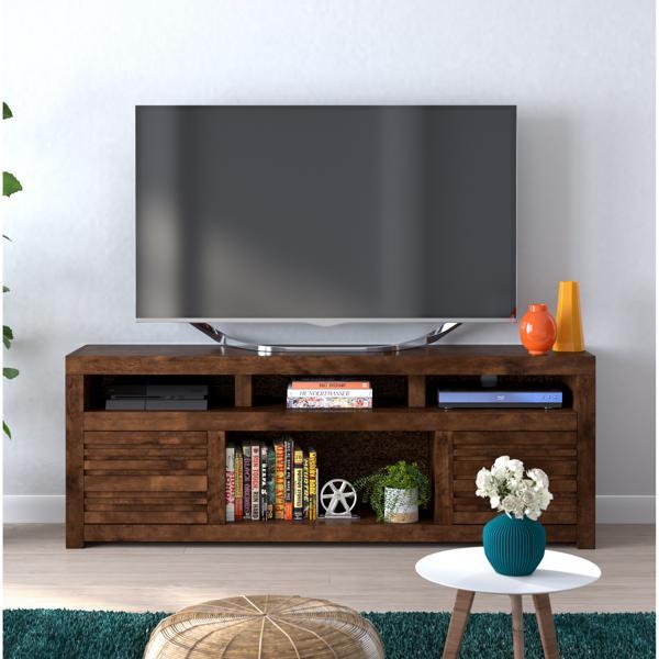 Sausalito 72" TV Stand Console for TVs up to 85 inches - No Assembly Required - Whiskey Finish 