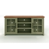 Vineyard 67" TV Stand Console for TVs up to 80 inches - No Assembly Required - Sage Green and Fruitwood Finish