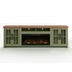 Vineyard 97" Fireplace TV Stand Console for TVs up to 100 inches - Sage Green and Fruitwood Finish