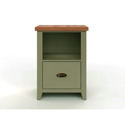 Vineyard 22" 1-Drawer File - No Assembly Required - Sage Green and Fruitwood Finish 