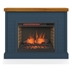 Washington 48" Fireplace with Mantel - Blue Denim and Whiskey Finish