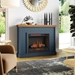 Washington 48" Fireplace with Mantel - Blue Denim and Whiskey Finish - LGH1156