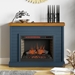 Washington 48" Fireplace with Mantel - Blue Denim and Whiskey Finish - LGH1156