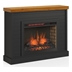 Washington 48" Fireplace with Mantel - Black and Whiskey Finish