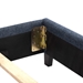 Bridger King Size Navy Blue Denim Squares Upholstered Platform Bed - Quick Assembly - LGH1158