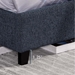 Bridger King Size Navy Blue Denim Squares Upholstered Platform Bed - Quick Assembly - LGH1158