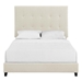 Bridger King Size Beige Tufted Upholstered Platform Bed - Quick Assembly - LGH1162