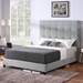 Bridger King Size Beige Tufted Upholstered Platform Bed - Quick Assembly - LGH1162