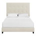 Bridger Queen Size Beige Tufted Upholstered Platform Bed - Quick Assembly