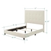 Bridger Queen Size Beige Tufted Upholstered Platform Bed - Quick Assembly - LGH1163