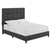 Bridger King Size Grey Squares Upholstered Platform Bed - Quick Assembly - LGH1170