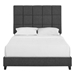 Bridger King Size Grey Squares Upholstered Platform Bed - Quick Assembly - LGH1170